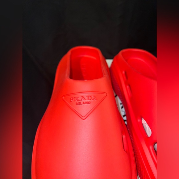 Prada Rubber Mules (Red Slides) - Picture 4 of 16